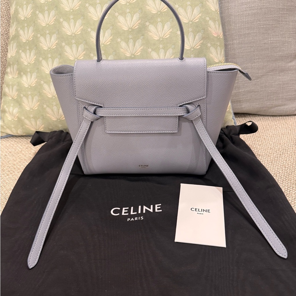 Celine Nano Belt Bag in Artic Blue